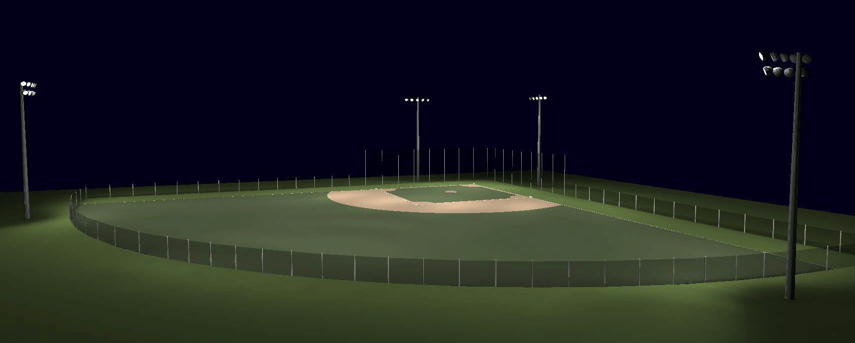 200' Softball Field Lighting Kit